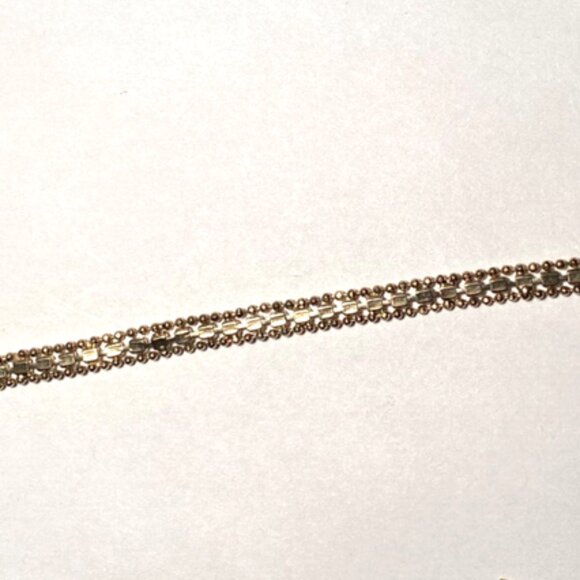 Gold Tone Diamond Accent Gold Beaded Sided Tennis Bracelet - Picture 7 of 11